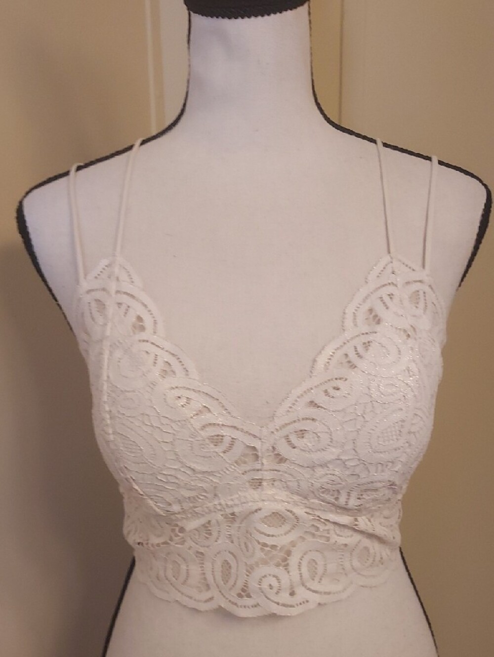 PINK Victoria's Secret White Lace Bandeau with Pink Logo